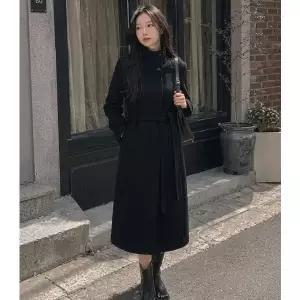 [JJ지고트](대구신세계)울 캐시미어 블렌드 하이넥 롱 코트 GRBM0CT931