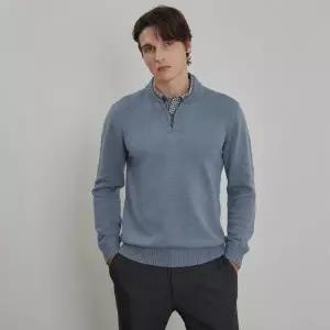 [롯데백화점]인디안 남성 솔리드 집업 이중에리 니트 MIEBP5W912153
