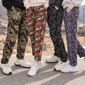 겨울 몸빼바지 기모 밴딩 엄마 할머니 꽃무늬 작업바지 남녀공용
