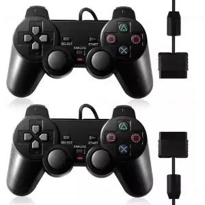 PS2 게임패드용 유선 컨트롤러 2 진동 쇼크 조이패드 USB PC 액세서리