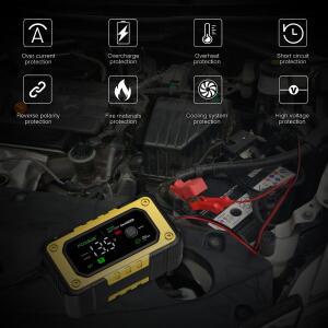 FOXSUR 스마트 자동차 배터리 충전기, 12V 7A AGM GEL LiFePO4 탈황기, 오토바이 고속 유지기, 수리