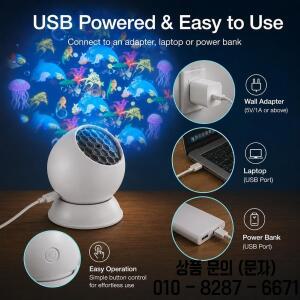 LED 해양 프로젝터 조명 360° 회전 크리스마스 야간 USB 주변 램프 거실용 장식