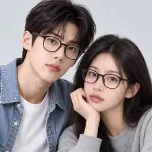 블루라이트차단 안경 투명 뿔테 가벼운 투명테 패션 안경테 남자 여자 오버사이즈 뿔테