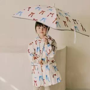 요바프 우산 어린이 아동 패턴 방수 경량 안전손잡이 유치원 등원/ 리본