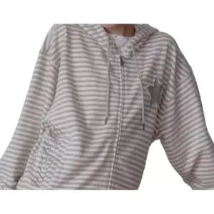 PRENDA STRIPE STAR LOGO HOOD ZIP-UP GRAY
