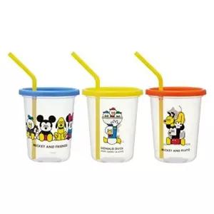 [스케이터]고품질 미키 프렌즈 빨대컵 스트로 텀블러 3P 세트 320ml 유아 아기 이유식 컵 빨대컵 유아컵 W