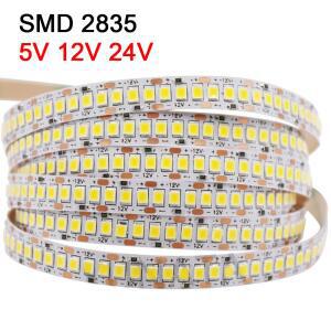 5V 12V 2835 Led 스트립 5m 300/600/2400 픽셀 테이프 SMD 3528 Fiexible 라이트 바 캐비닛 조명 아래