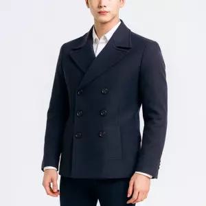 [디바옴므]겨울 더블 숏 모직 코트 정장 세미 피코트 하프 모직 싱글