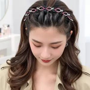 집게머리띠 얇은머리띠 볼륨앞머리 큐빅볼륨머리띠 큐빅 얇은 앞머리고정 벼머리 볼륨머리띠