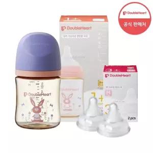더블하트 3세대 젖꼭지S포함 160ml 젖병1개+젖꼭지2개