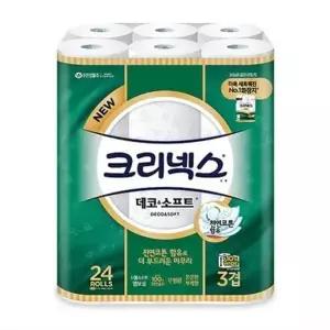 [하프클럽/오티마트]크리넥스 휴지 데코 소프트 3겹 24롤 화장지
