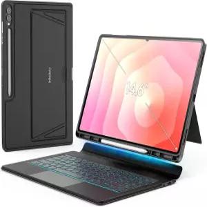 Galaxy Tab S12 Ultra/S11 14.6 키보드 케이스 분리형 마그네틱 S펜 홀더 5 멀티터치 트랙패드 7가지 색상