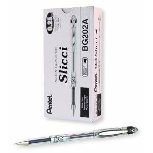 펜텔 아츠 슬라이시 엑스트라 파인 젤 펜 0.25mm 블랙 잉크 12박스 BG202A