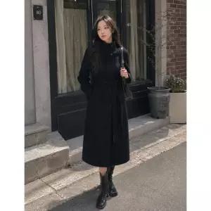 JJ지고트 울 캐시미어 블렌드 하이넥 롱 코트 GRBM0CT931