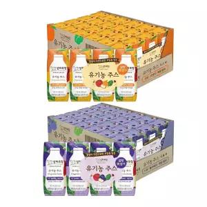 상하목장 유기농 주스 사과오렌지케일, 125ml, 24개 + 사과블루베리케일, 125ml, 24개