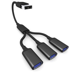 USB 분배기 케이블 1 in 3 Out 확장 허브 자동차 노트북 PC/컴퓨터 키보드/마우스용 멀티 포트 변환기
