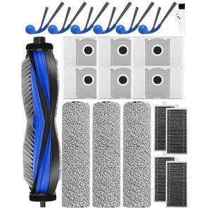 ECOVACS호환 DEEBOT T80 OMNI / YEEDI M14 PLUS용 교체 부품 | 21개입 액세서리 키트: 메인 브러시 1개 롤러 대걸레 3개 필터 4개 먼지 주머니 6개 사이드 6개 (T80S 제외)