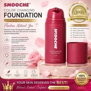30ml SMOOCHE 컬러 체인징 파운데이션 크림 - 자체 조절되는 색조가 결점과 잔주름을 커버하여 완벽한