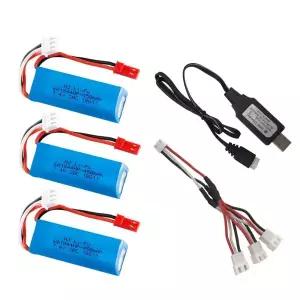 WLtoys K969 P929 RC 자동차 부품 2s 7.4v 배터리 3pcs 용 450mAh Lipo  USB 충전기