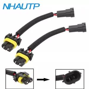 NHAUTP 2Pcs HB3 9005 HB4 여성 H11 남성 소켓 커넥터 배선 하네스 자동차 헤드 라이트 안개등 플러그 어댑