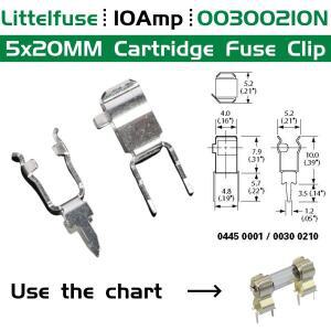 100PCS Littelfuse 5x20 퓨즈 클립 5x20MM 홀더 00300210N 10A 250V PCB 장착 인라인 튜브