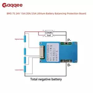 BMS 7S 24V 15A/20A/25A 리튬 배터리 밸런싱 보호 보드 18650 충전 온도