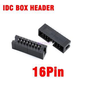 10개 2.54mm 2x8 핀 16핀 스트레이트 수 슈라우드 PCB 박스 헤더 IDC 소켓