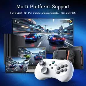 Y04 무선 게임 컨트롤러 스위치/PC/PS4 호환 홀 이펙트 조이스틱 6버튼 레이아웃 아케이드 게임패드 터보