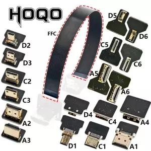 라즈베리 파이 4 호환 20핀 FFC 플랫 케이블 마이크로 HDMI to 미니 90도