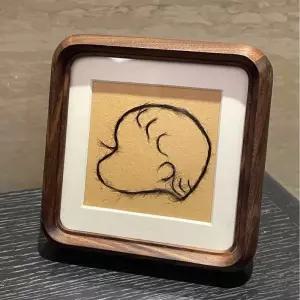 나무 기념품 그림 프레임 수제 머리카락과 탯줄 디스플레이 단단한 메모리 홈 장식