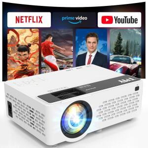 TMY 1080P 풀 HD 휴대용 미니 프로젝터 블루투스 영화 TV 스틱 / 스마트폰 PC 게임 콘솔 HDMI USB 실내 및 실외 사용 넷플릭스 앱 내장