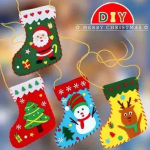 크리스마스 DIY 펠트 양말 만들기 세트 4종 산타 눈사람 트리 루돌프 장식 소품)