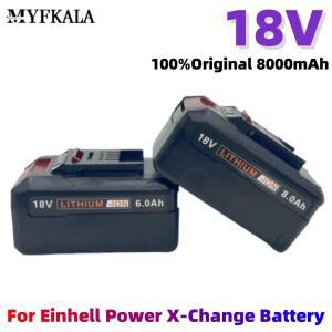 EINHELL 18V 배터리 전원 X-change PX-BAT4 용 새 8000mAh 교체 EIN18C2 리튬 이온 4511396 18650 전동 공