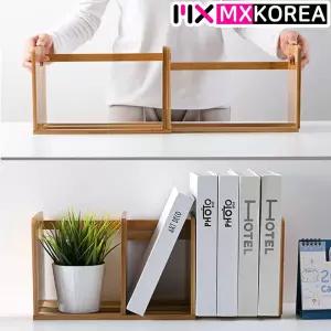 대나무 원목 책꽂이 책상 미니 정리함 북엔드/2단책꽂이/전면책꽂이/책상위선반/나무/간이미니/책진열대