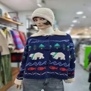 베네통/애플아울렛/윈터 베어 부클 가디건/BAKCD1661
