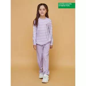 [하프클럽/베네통 언더웨어]베네통키즈 피치 여아 원마일웨어 상하의 2종 바이올렛 BNGES4O07T