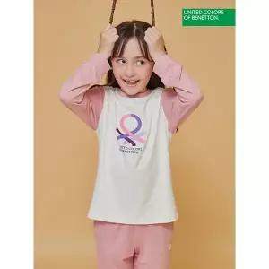 [하프클럽/베네통 언더웨어]베네통키즈 피치 여아 원마일웨어 상하의 2종 핑크 BNGES4O09T