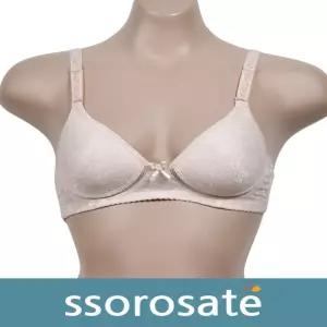 은은한 플라워패턴 노와이어 메쉬 A컵 인견브라