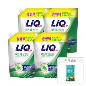 리큐 베이킹X구연산 찌든 때 올인원 1.8L+200ml, 4개+증정(실내건조 피톤샤워 겸용 300ml, 1개)