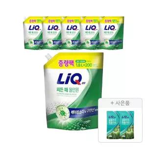 리큐 베이킹X구연산 찌든 때 올인원 1.8L+200ml, 6개+증정(실내건조 피톤샤워 겸용 300ml, 2개)