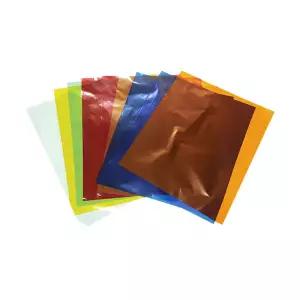 8색 칼라 셀로판지 10매 ( 연두 투명 진노랑 초록 연노랑 주황 파랑 빨강 PVC  셀로판지 샐로판지 용