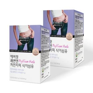 에버핏 쾌변엔 차전자피 식이섬유 30포 2개 / 2개월분 수용성 섬유질 화이바 차전자 차전피