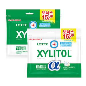 롯데 자일리톨 알파 트윈리필 102g+오리지널 트윈리필 115g(총2개)
