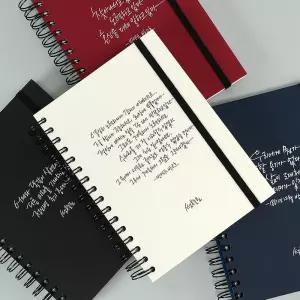 캘리그라피 A5 하드커버 밴드 스프링 노트 6000