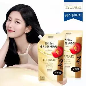 [츠바키] 프리미엄 볼륨 앤 리페어 샴푸 리필 600ml 2개