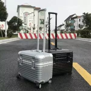 승무원캐리어 풀메탈 알루미늄 위로열리는 길이46cm 파일럿캐리어 가방(1) 실버