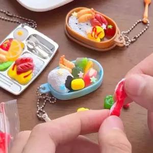 [하프클럽/]미니어처 DIY 도시락 키홀더 키트 키링 만들기 3개