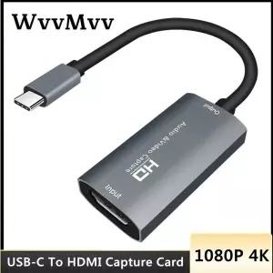 WvvMvv HDMI USB-C 비디오 캡처 카드 HD C타입 to HD-MI 비디오 캡처 보드 게임 녹화 라이브 스트리밍 방송