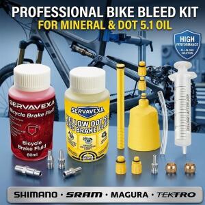 자전거 유압  브레이크 오일 블리딩 키트 60ml 미네랄 DOT 5.1 포함  SRAM MTB 로드 바이크 수리 세트 SERV