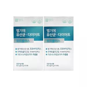 애플트리김약사네 벨기에 유산균 다이어트 트리플러스 5.5g x 15포 x 2박스 /An